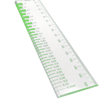 Preview: Risslineal Acryl - grüne Schrift für dunkle Untergründe