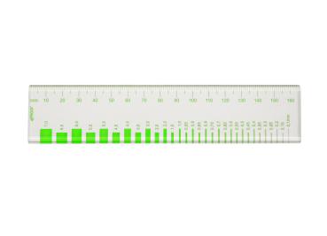 Risslineal Acryl - grüne Schrift für dunkle Untergründe