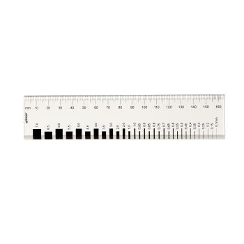Risslineal Acryl - schwarze Schrift