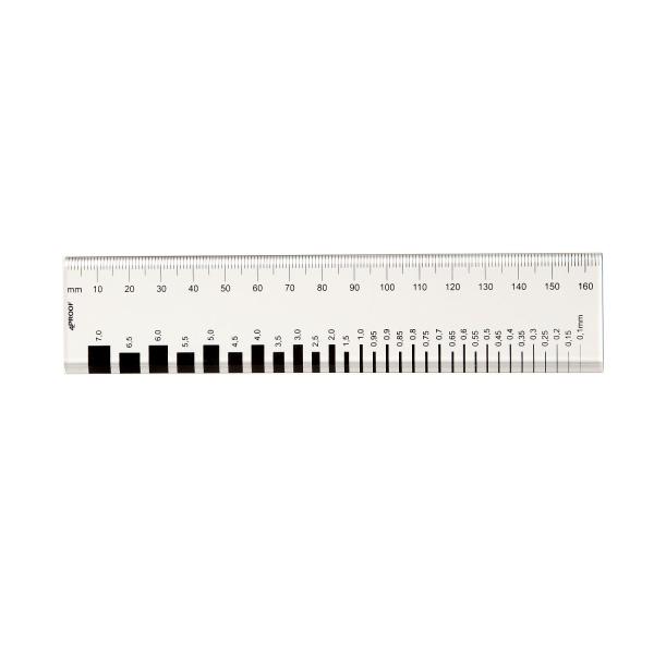 Risslineal Acryl - schwarze Schrift